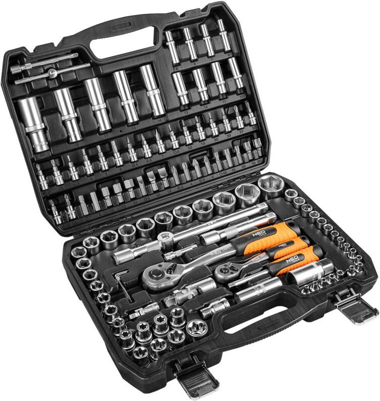 Neo Tools 108-tlg. Werkzeugkoffer Set 1/2" und 1/4" aus CrV
