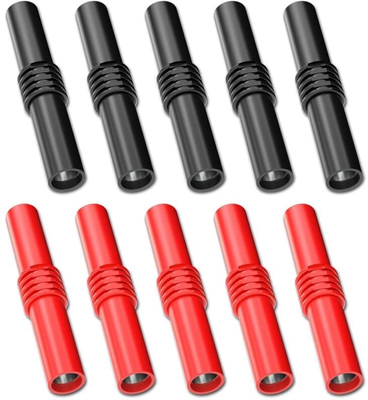 Dolaso - 4 mm isolierter Bananenstecker-Kupplungsadapter (Buchse auf Buchse) für elektrische 4-mm-Bananenverlängerungste...