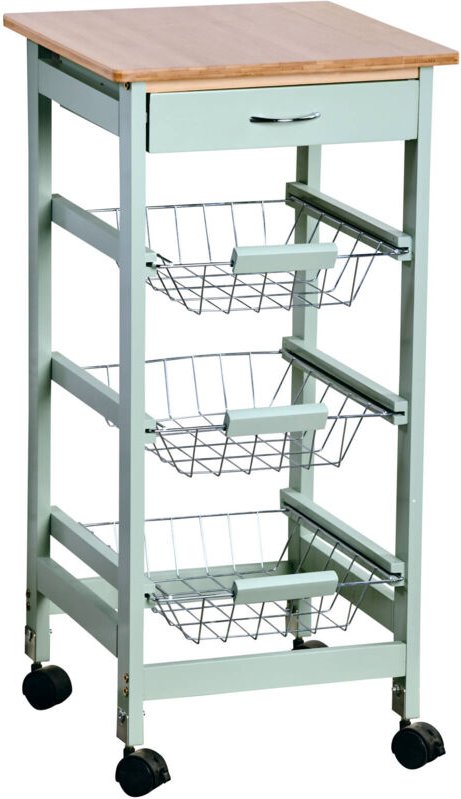 Thumbnail - Küchenwagen mit Schublade und Körben, 36 x 77 cm