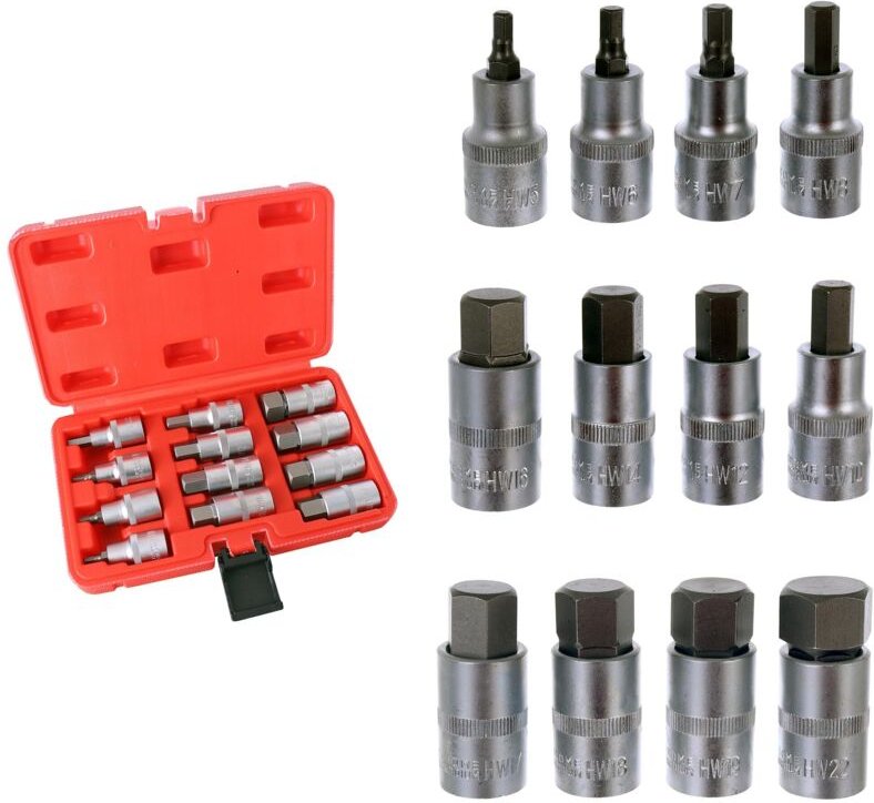 1/2 Zoll Innensechskantschlüssel-Steckschlüsselsatz 12-teilig im Koffer
