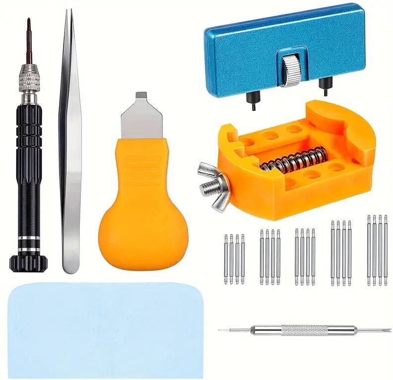 Uhrenbatterie-Wechselset, Uhren-Werkzeugset, Uhrenreparatur-Schraubendreher, Batteriewechsel, Uhrengehäuseöffner, Uhrend...