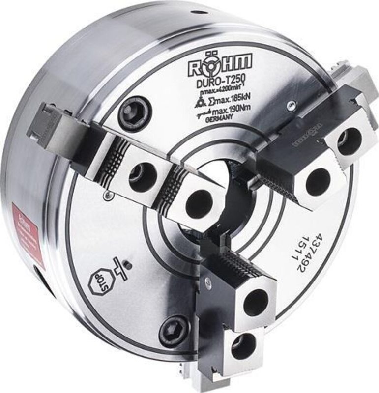 Röhm DURO-T 500, 3-Backen, Zylindrische Zentrieraufnahme, Grund- und Aufsatzbacken - 437495