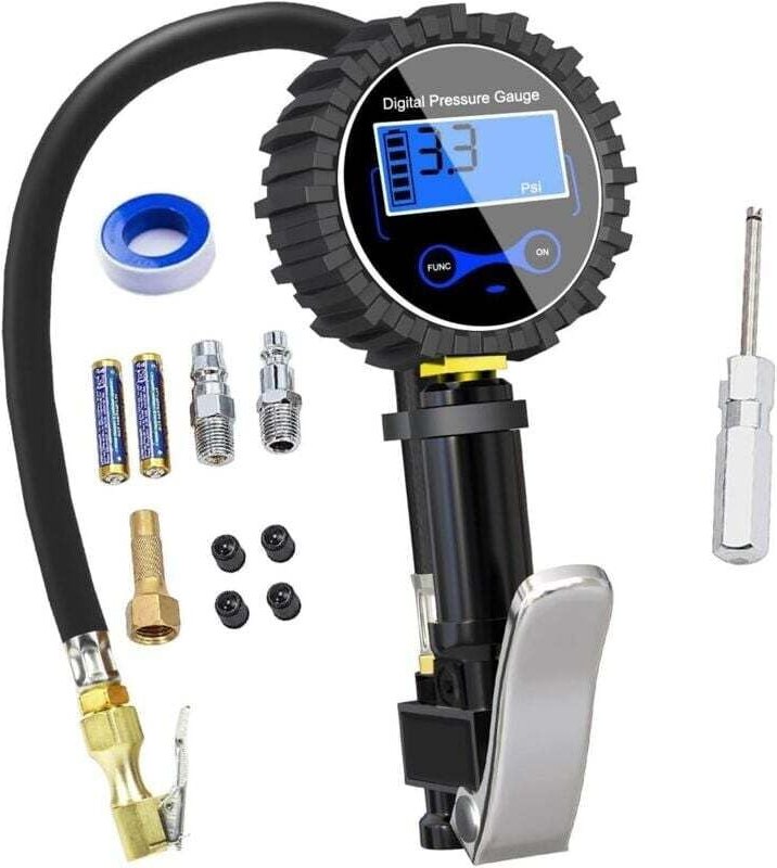 Thumbnail - Numérique Manomètre Pneu 250 PSI,Haute Précis Digital Jauge de Pression de Pneus avec Pistolet Gonflage pour La Voiture ...