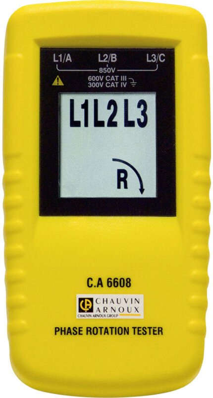 Chauvin Arnoux C.A 6608 Drehfeldmessgerät CAT III 600 V LCD