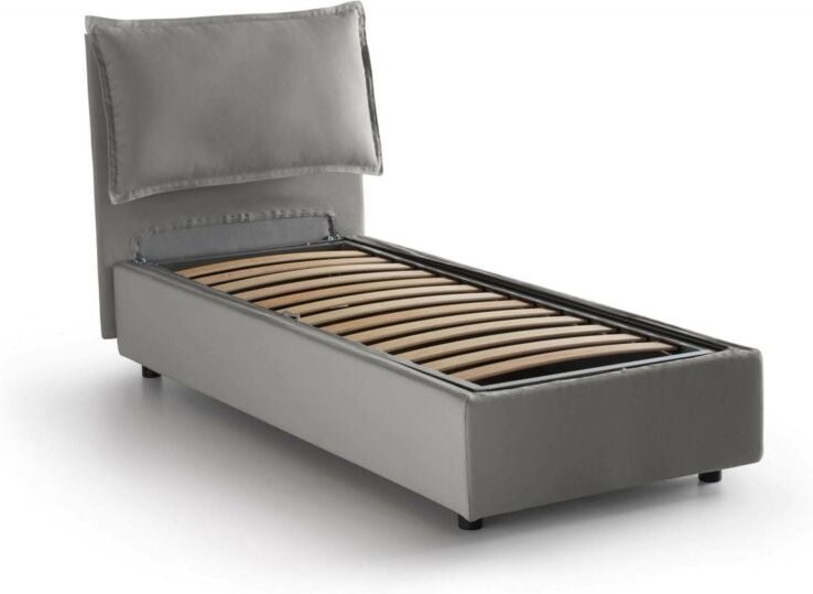 Thumbnail - Einzelbett Carla, Containerbett mit Stoffbespannung, 100% Made in Italy, Frontöffnung, passend für Matratze Cm 90x200, G...