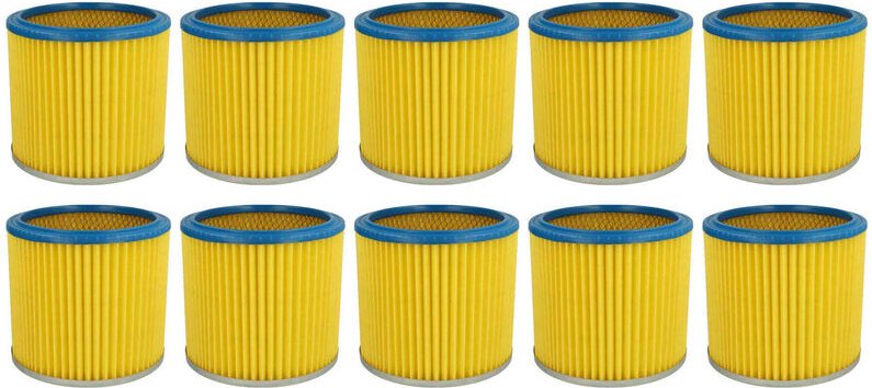 10x Faltenfilter kompatibel mit Aqua Vac boxter 15 p, 30 s, 20 s, 15 s Staubsauger - Filter, Patronenfilter, blau gelb -...