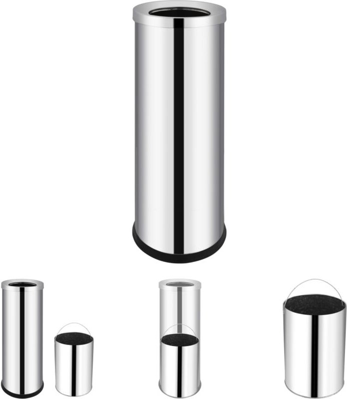 The Living Store - Mülleimer Hotel Edelstahl 32 l - Mülltonnen & Abfalleimer - Silber