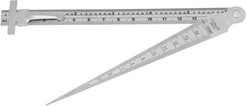 Taper Gage 0,1-15mm Hohe Präzision Edelstahl Keil Fühlerloch Taper Gauge Lineal Messwerkzeug