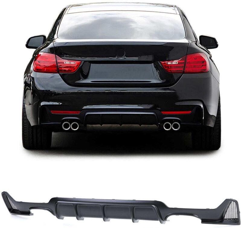 Heckdiffusor – BMW 4er F32 F33 F36 – Schwarz matt – Doppelter Auspuffausschnitt