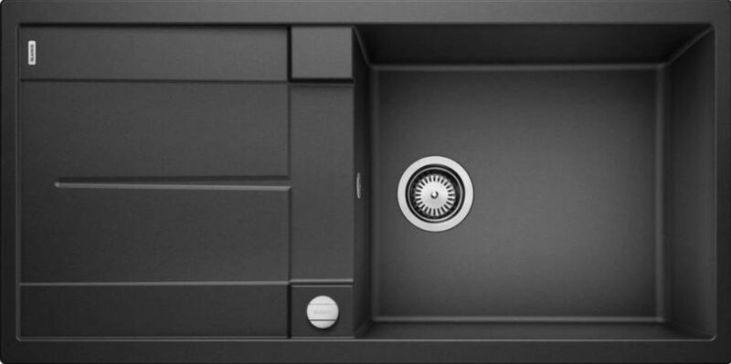Thumbnail - Metra xl 6 - Silgranitspüle, 100x50 cm, mit Ablaufsystembedienung, Schwarz 525931 - Blanco