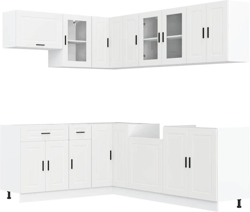 11-tlg. Küchenschrank-Set Porto Weiß Holzwerkstoff Vidaxl