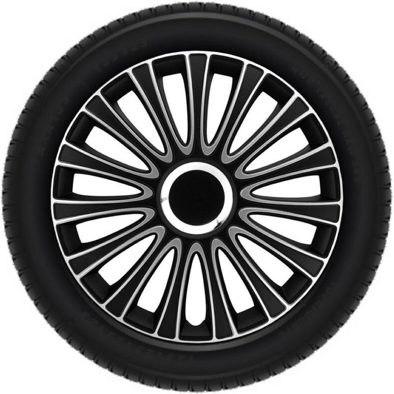 Radkappen-Satz - 14 Zoll - Le Mans - Schwarz-Silber