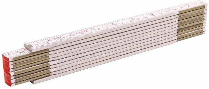 Stabila - Holz-Gliedermaßstab Type 1607, 2 m, weiß, Mischskala (metrisch/imperial) - 01133