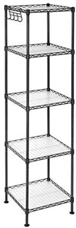 Verstellbares badezimmerregal aus metall mit 5 ebenen 30 x 30 cm