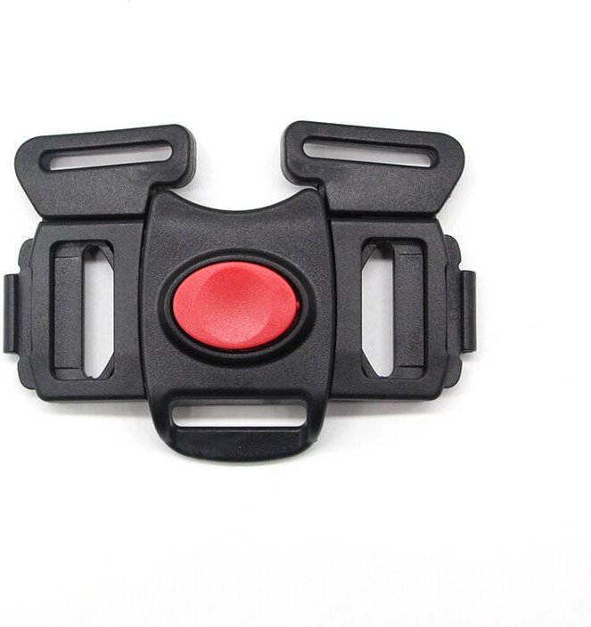 Gurtband, Kunststoffschnalle für Kinderwagen, Hochstuhl, 5-Punkt-Sicherheitsgurt-Clip, 33 mm (Schwarz-A)