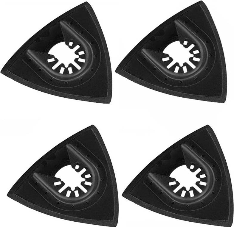 4 Stück Universal-Dreieck-Schleifpads für oszillierende Multi-Tools, Schnellspanner, 76 mm, Schwarz - Lntyq