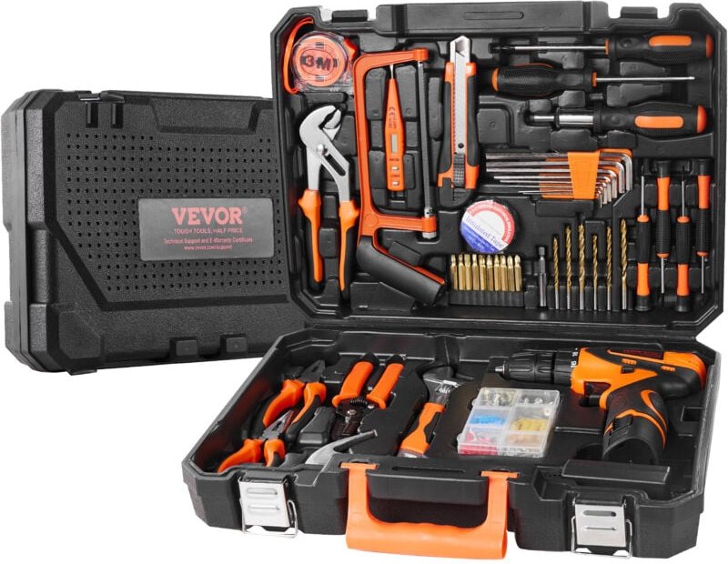 Werkzeugset,146-teiliges allgemeines Haushalts-Handwerkzeugset,mit elektrischer Bohrmaschine und tragbarem Werkzeugkoffe...