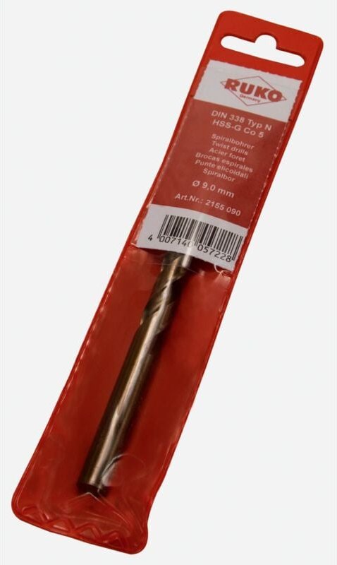 HSS-Co 5 Kobaltbohrer geschliffen mit Selbstzentrierung, Ø7,5mm Ruko 2155075