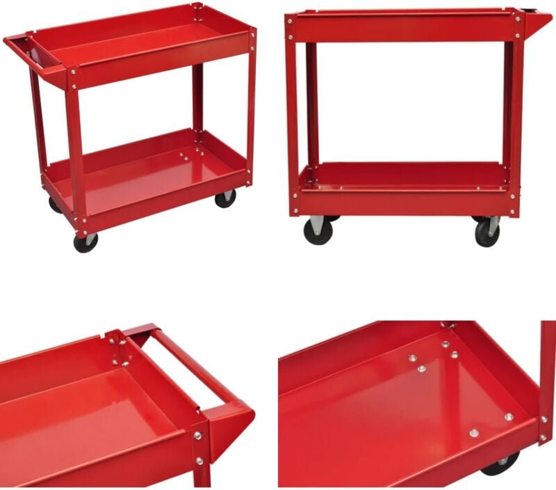 Werkstattwagen 100 kg Rot - Werkstattwagen - Werkzeugwagen - Home & Living