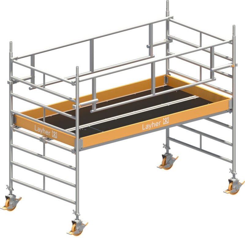 Layher Rollgerüst Uni Breit P2 Safety Plus mit Doppelgeländer 3,20m AH