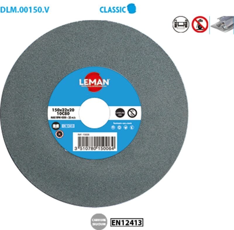 Grüne glasierte Schleifkugel für Metall Classic ø 200 Körnung 120 Bohrung 32 Stärke 25 mm
