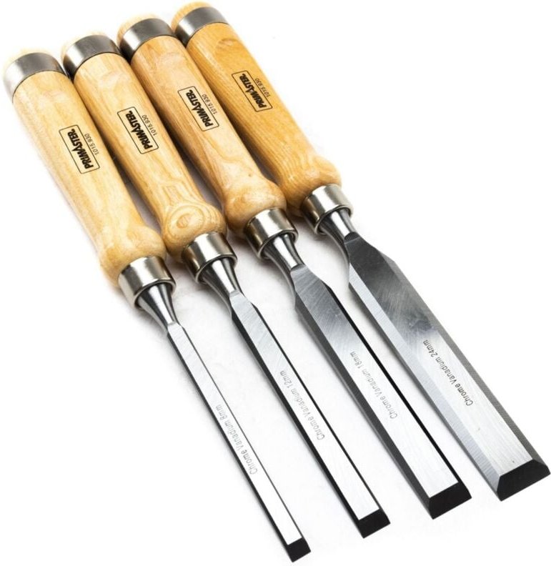 Primaster - Stechbeitel-Set 4tlg. Schnitzwerkzeug Stecheisen Schnitzeisen
