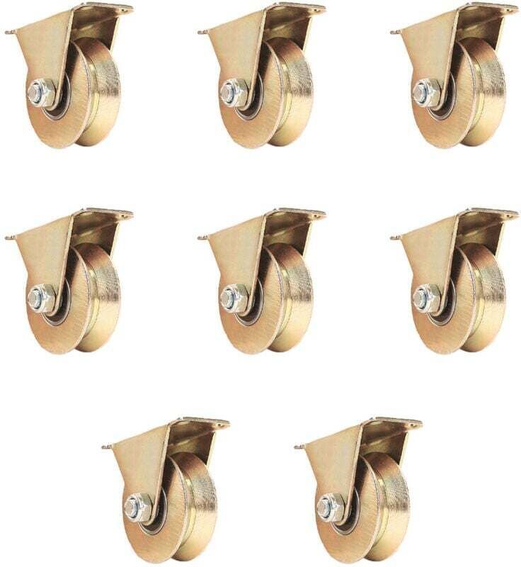 8er-Set Heberolle – V-förmiges Heberad – Robust – Dicker Stahl – Leise – Edelstahl-Lackbeschichtung – Für Industriemasch...