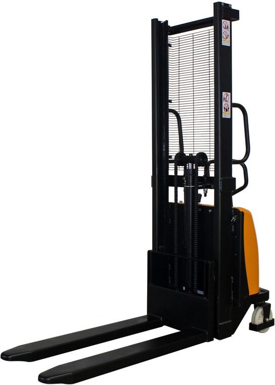 qteck Semi-Elektrischer Hochhubwagen HSE-Serie 1150mm Gabellänge Nylon/Tandem 1000kg Tragkraft 1600mm Hubhöhe