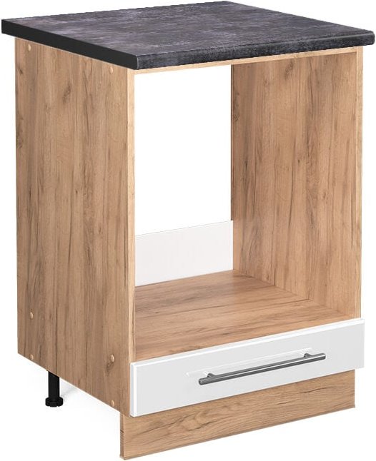 Herdumbauschrank Fame-Line, Weiß Hochglanz, 60 cm , AP Anthrazit, Vicco