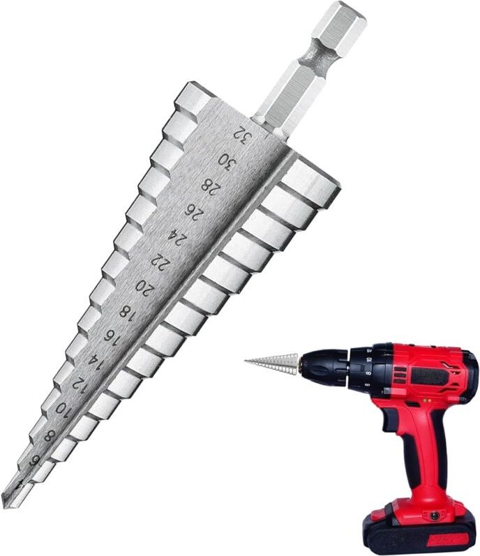 Sollbry Stufenbohrer 4–32 mm aus HSS-Stahl mit Titanbeschichtung, konischer Senker mit abgestuften Stufen für Metall, Ho...