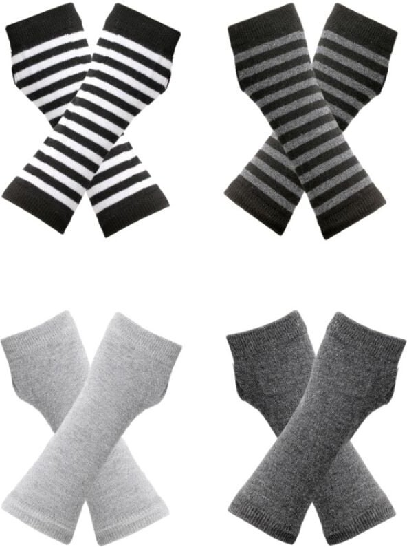 Paar fingerlose Handgelenkhandschuhe mit Daumenloch, warme Unisex-Handschuhe (Farbset 1), 19 x 8,5 cm - Ahlsen