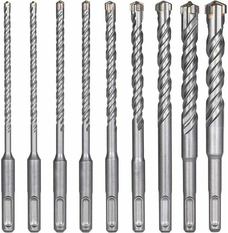 Dpzo - Hochwertige Betonbohrer - 9-teiliges SDS-Plus Elektro-Hammerbohrer-Set für Beton, Ziegel, Naturstein
