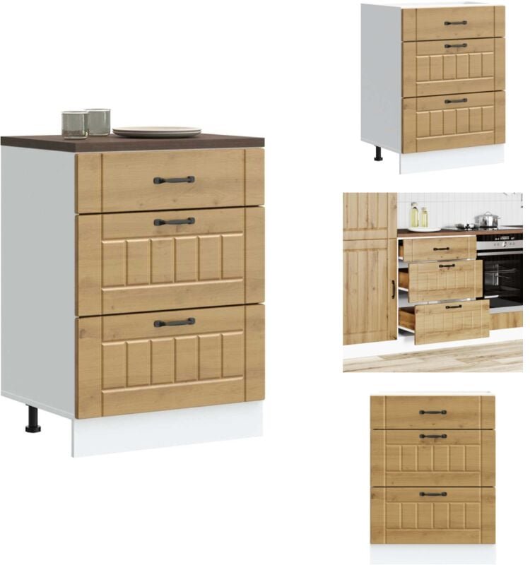 Küchen-Unterschrank Lucca Artisan-Eiche Holzwerkstoff - Küchenunterschrank - Küchenunterschränke - Spülenunterschrank - ...