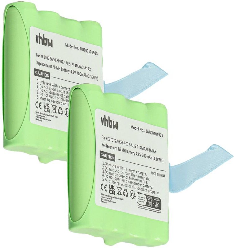 Vhbw - 2x Akku kompatibel mit Midland G227, G226, G225, G223, GXT200, G300M, GXT250, G300 Funkgerät, Walkie Talkie (700 ...
