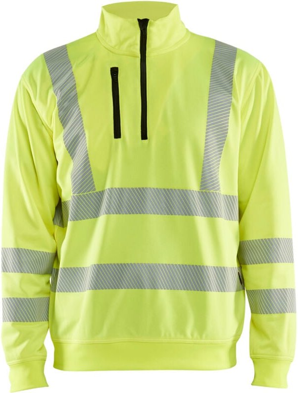 Arbeits-Sweatshirt mit hohem Sichtbarkeits-Reißverschlusskragen 3564 - Gelb XS