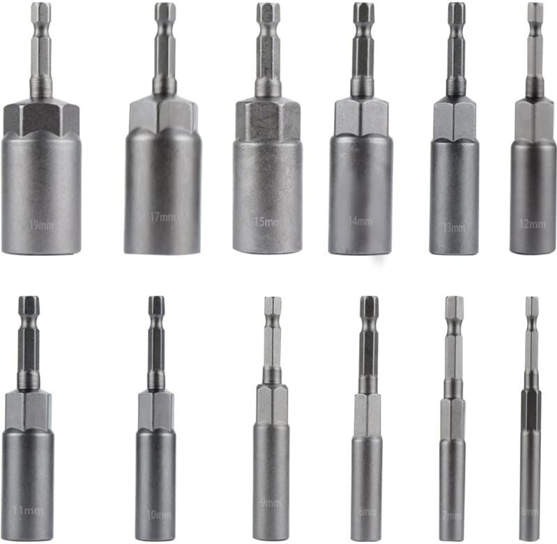 Thumbnail - Schraubendreher-Bit-Adapter, 1/4-Zoll-Sechskant-Stecknuss, 6–19 mm für Handbohrmaschine, elektrischen Schraubendreher, S...