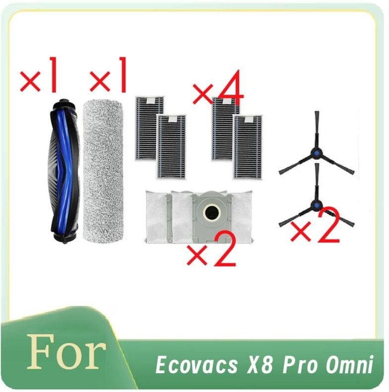Thumbnail - 10 Stück für X8 Pro Omni Roboter-Staubsauger, Rollen-Seitenbürste