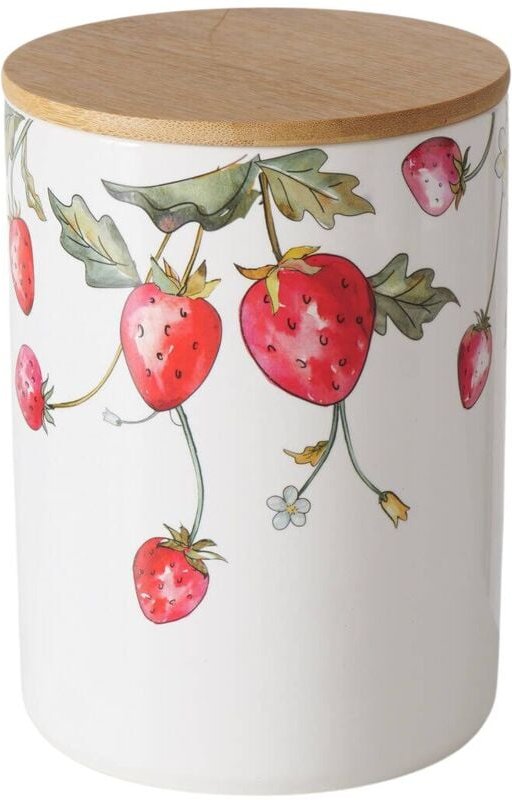 Küchenbehälter aus Keramik mit Erdbeermuster emily