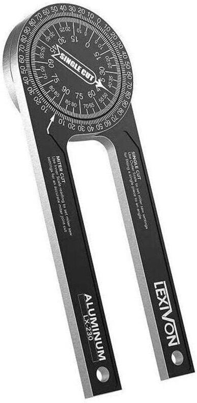 360°-Gehrungsmesser aus Aluminium, Winkelmessgerät, Kaliber, Winkellineal, Goniometer, Messwerkzeug für genaue Gehrungss...