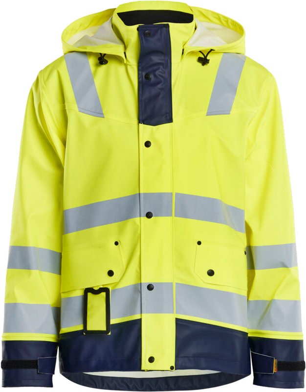 Hochsichtbare Regenjacke Niveau 2 4302 - Neon Gelb / Marine S