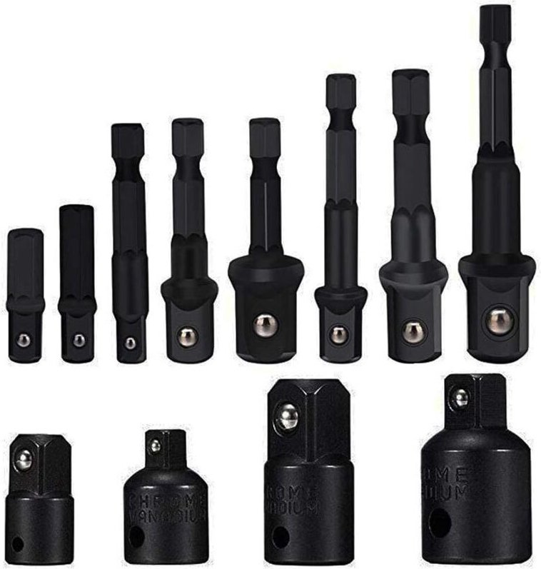 Steckschlüssel-Adapter-Konverter-Set, 8-teiliges Sechskantschaft-Bohrer-Bit, Mutternschlüssel, Steckschlüssel-Verlängeru...