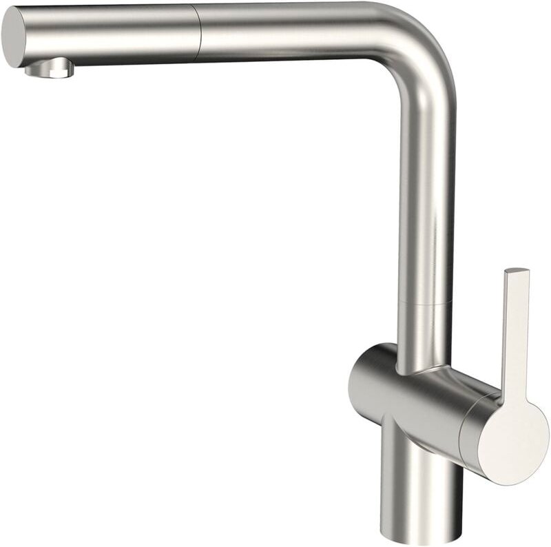 Küchenarmatur CA1108IU - druckfeste Armatur ausziehbar - Wasserhahn mit langlebigen Keramikscheiben, Edelstahl