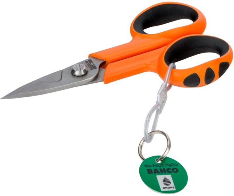 Bahco Strapazierfähige Elektrikerschere mit Drahtschlaufe, 43 mm