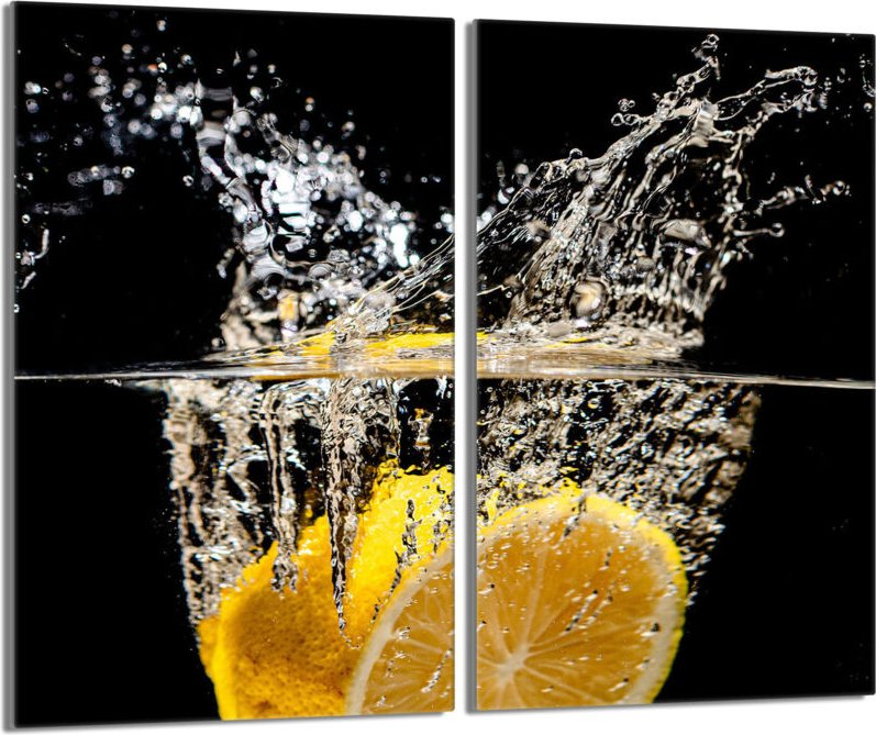 Glasschutzplatte für den Herd 2x30x52 Zitrone