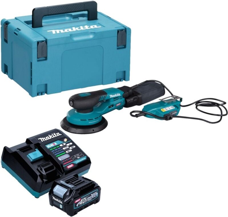 Makita BO 002 CGD101 Akku Exzenterschleifer 40 V max. 150 mm 5,0 mm Hub Brushless + 1x Akku 2,5 Ah + Ladegerät + Makpac