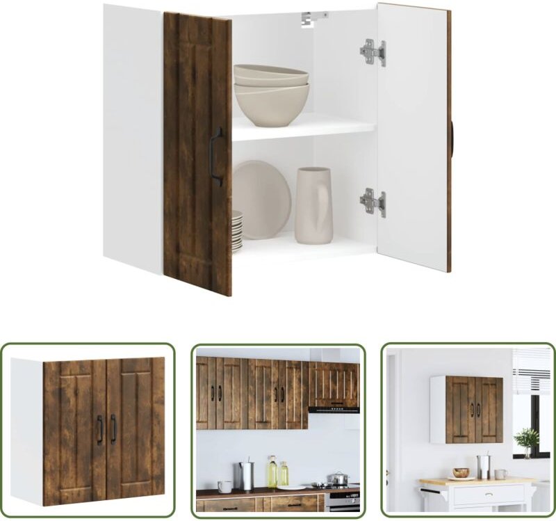 The Living Store - vidaXL Küchen-Hängeschrank Lucca Räuchereiche Holzwerkstoff