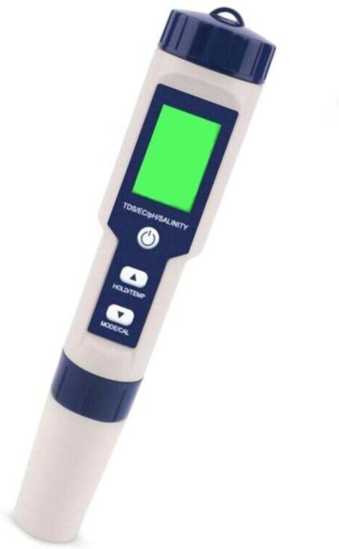 Elektronischer 5-in-1-PH-Meter-Tester, misst pH-Wert, tds, EC-Salzgehalt und Temperatur, Wasserqualitätstester, LCD-Anze...