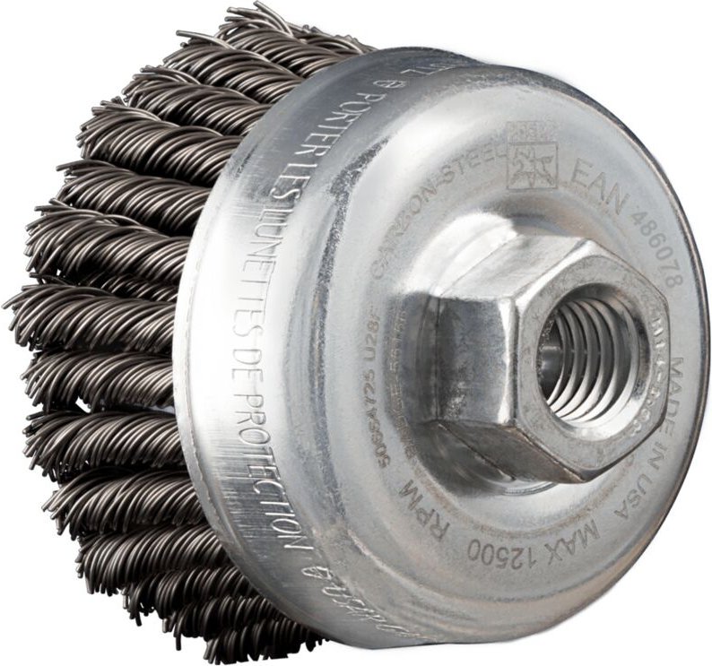 Pos Topfbürste 2-reihig gezopft tbg hd ø 65 mm M14 Stahl-Draht-Ø 0,50 mm Winkelschleifer - Pferd