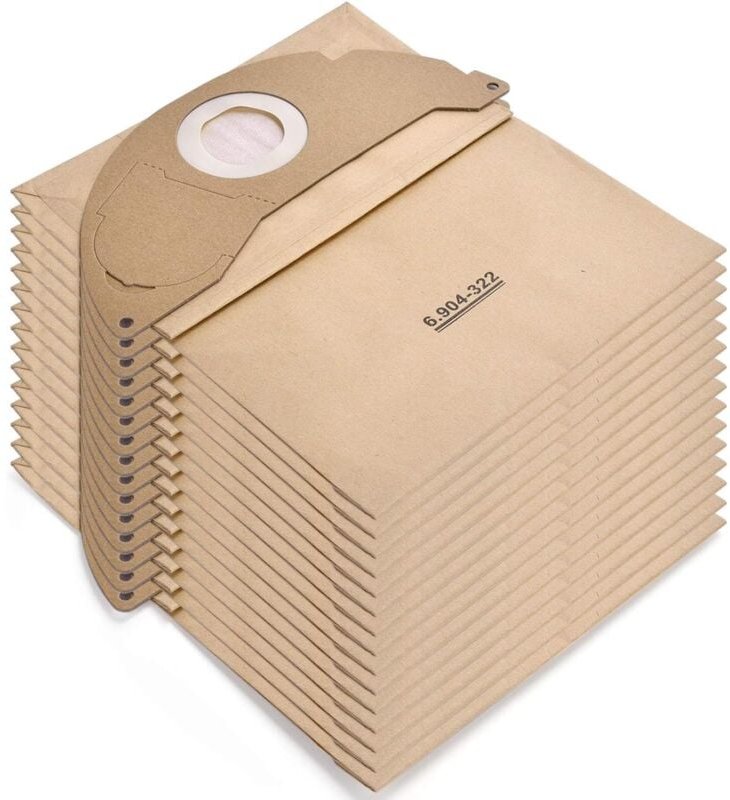 15 Stück 6.904-322.0 Staubsaugerbeutel für Kärcher WD2 Beutel Filtertüten WD2 Premium MV2 wd 2.200 bis wd 2.550 Papier F...