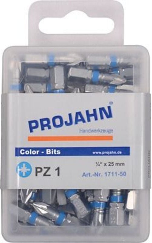 Projahn 1/4 markierter Bit Pozidriv Nr. 2. 50er Pack L25 mm